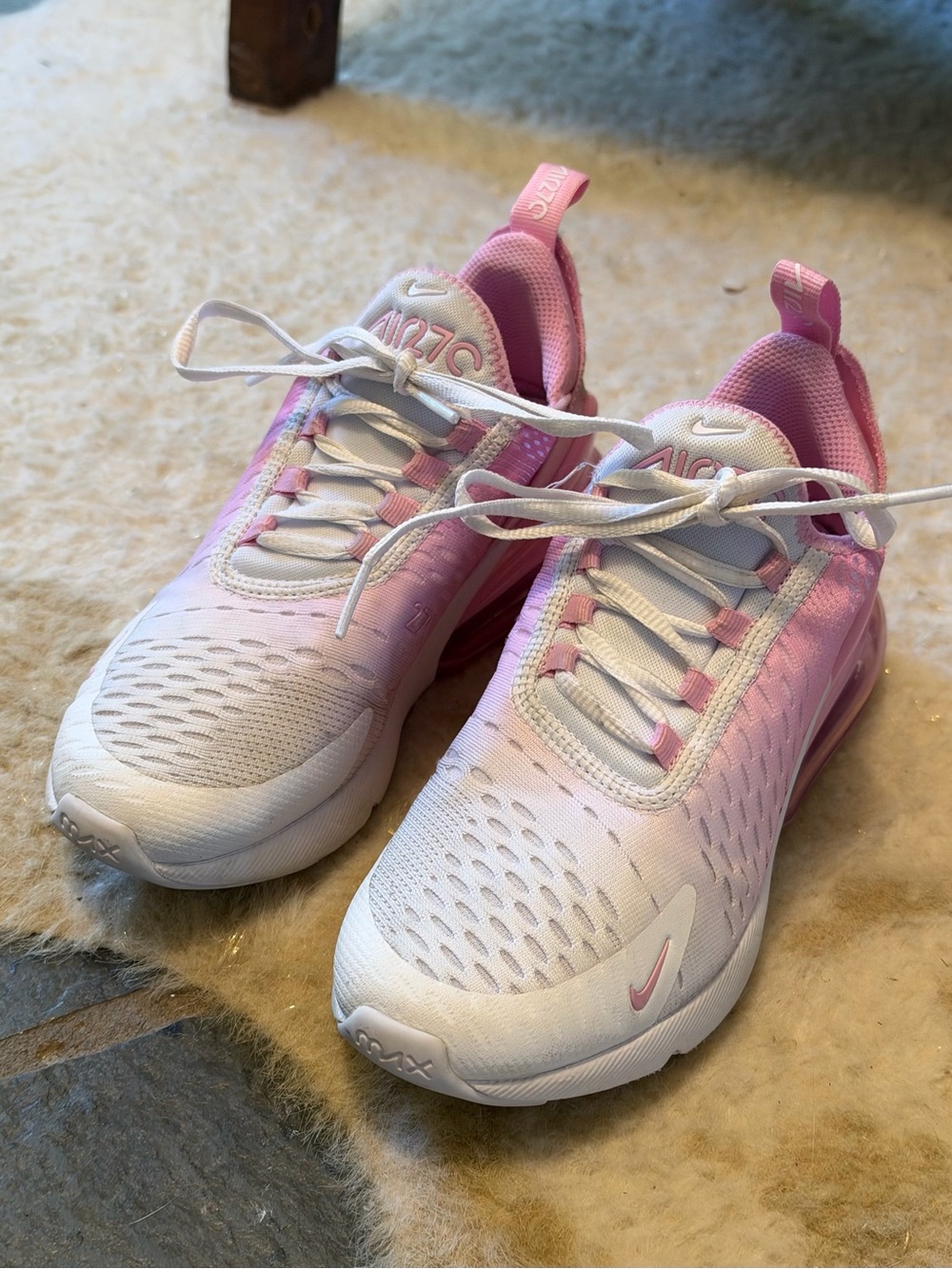 Nike Kids Pink and White Gradient Air Max Sneakers